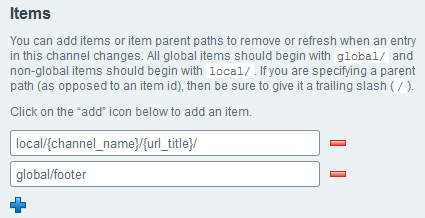 CE Cache Control Panel main page