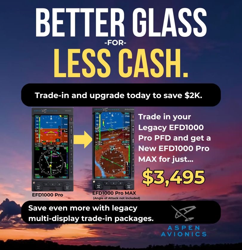 Better Glass for Less Cash - Aspen Avionics Rolls back Trade in pricing